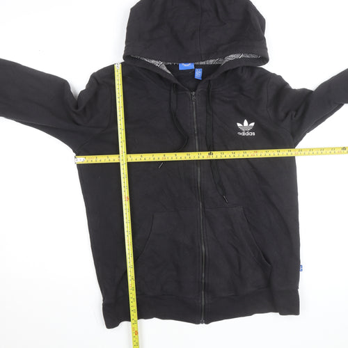 Adidas Men's Black XL Full Zip Hoodie with Logo and Pockets