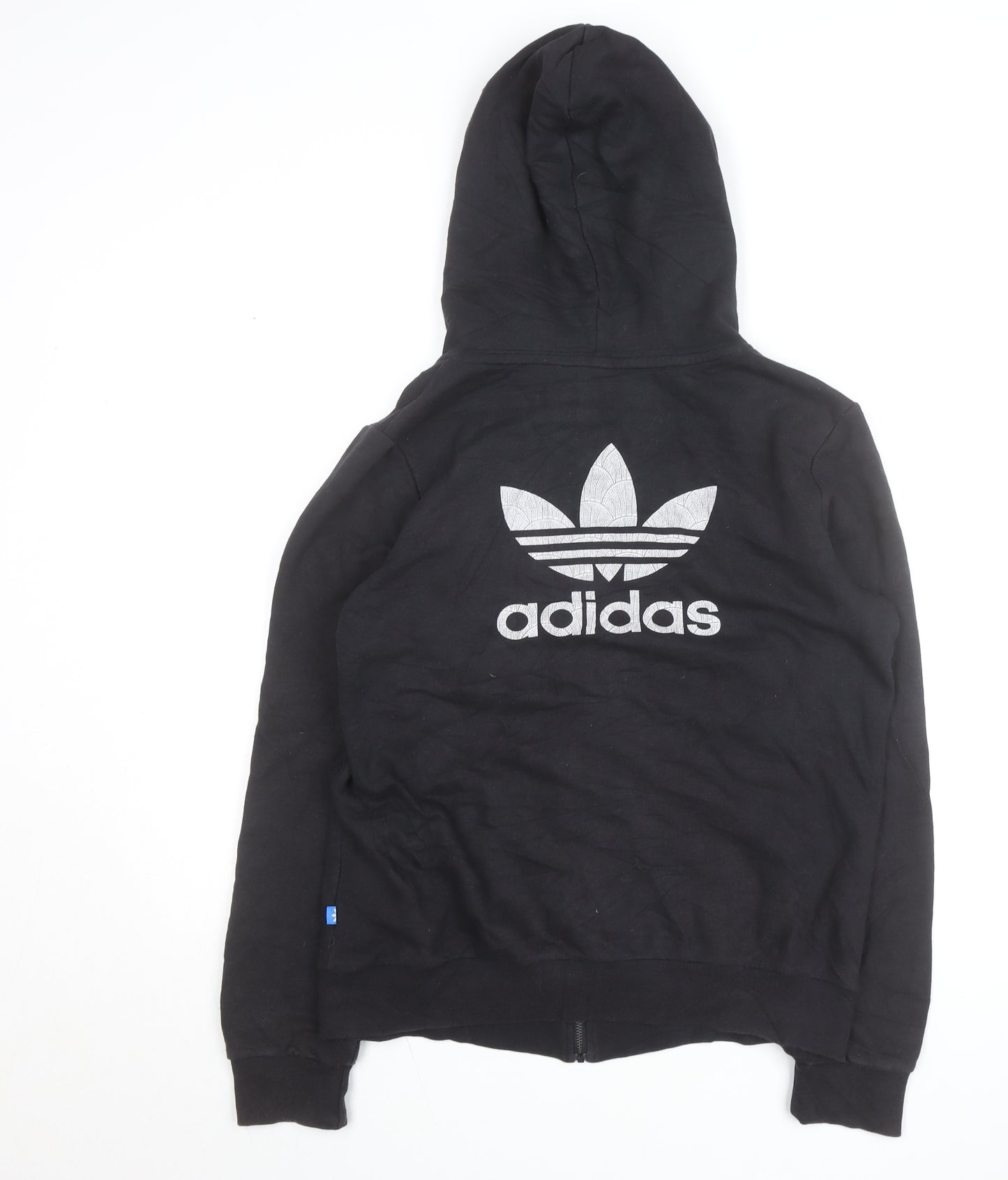 Adidas Men's Black XL Full Zip Hoodie with Logo and Pockets
