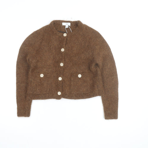 Marks and Spencer Women's Brown Wool Alpaca Knit Cardigan M