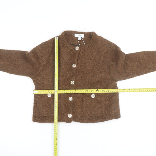 Marks and Spencer Women's Brown Wool Alpaca Knit Cardigan M