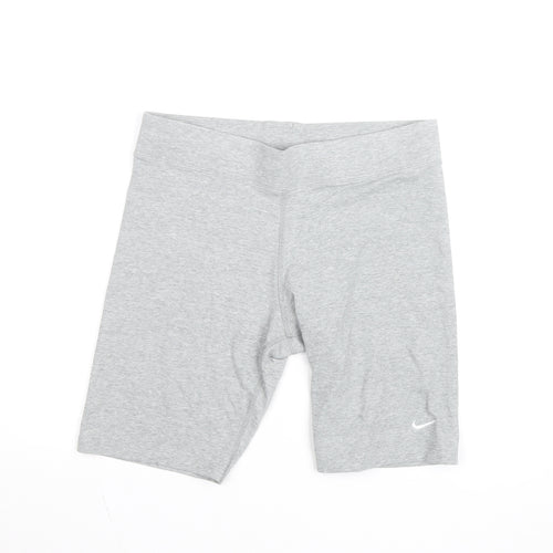 Nike Womens Grey Large Biker Shorts Slim Fit Stretch Activewear