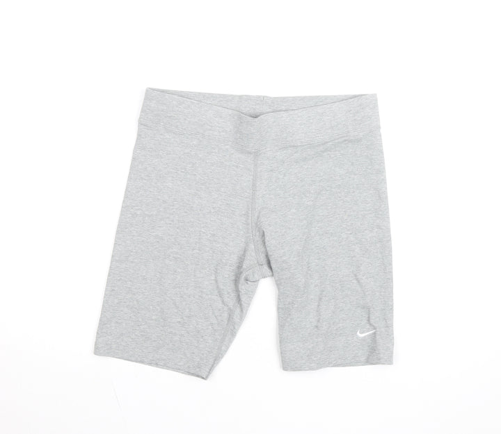 Nike Womens Grey Large Biker Shorts Slim Fit Stretch Activewear