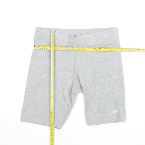 Nike Womens Grey Large Biker Shorts Slim Fit Stretch Activewear