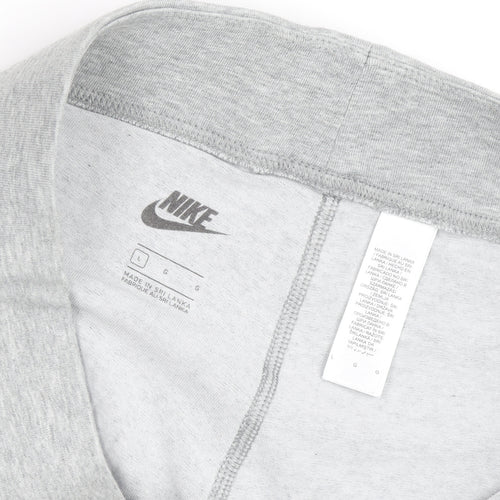 Nike Womens Grey Large Biker Shorts Slim Fit Stretch Activewear