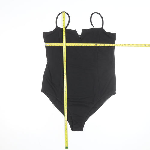 New Look Women's Black Bodysuit Size 18 Sweetheart Stretch Jersey