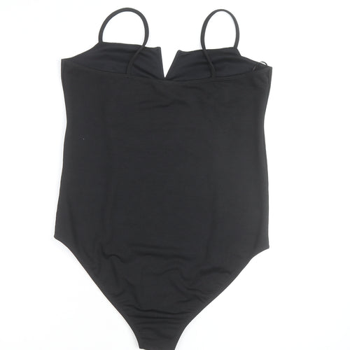 New Look Women's Black Bodysuit Size 18 Sweetheart Stretch Jersey