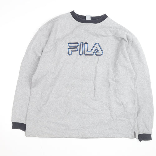 FILA Men’s Grey 2XL Pullover Logo Sweatshirt