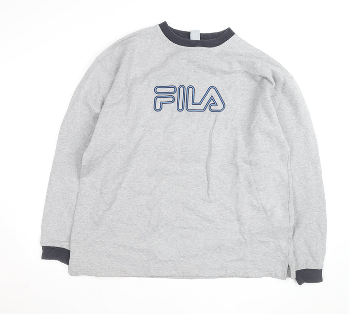 FILA Men’s Grey 2XL Pullover Logo Sweatshirt