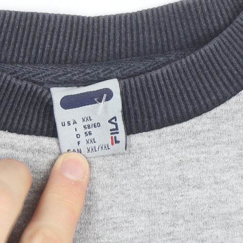 FILA Men’s Grey 2XL Pullover Logo Sweatshirt