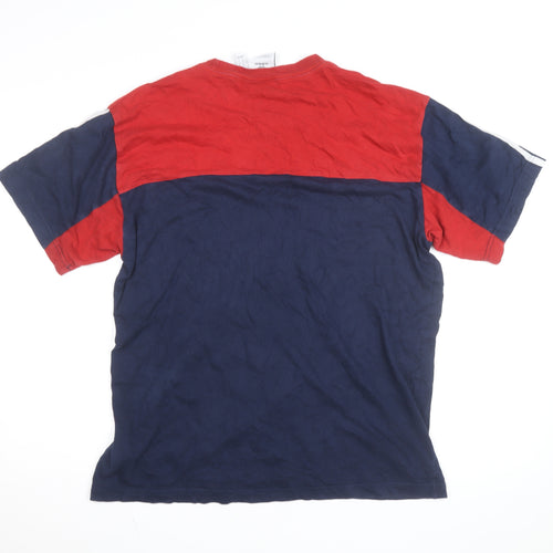 Adidas Men’s Red & Navy Crew Neck Short Sleeve Cotton T-Shirt Size L