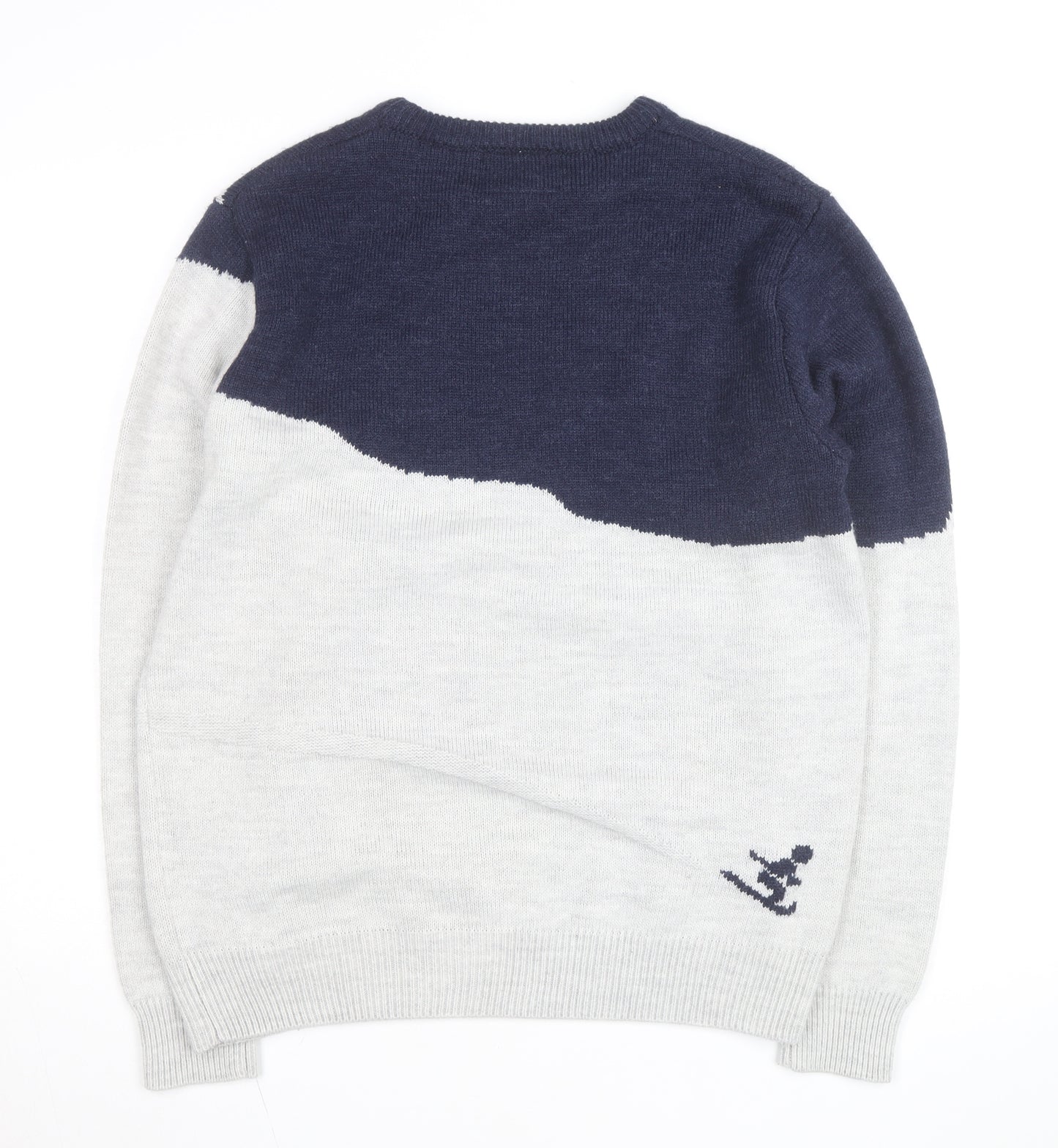 Next Mens Grey Wool Blend Christmas Ski Scene Jumper Size L