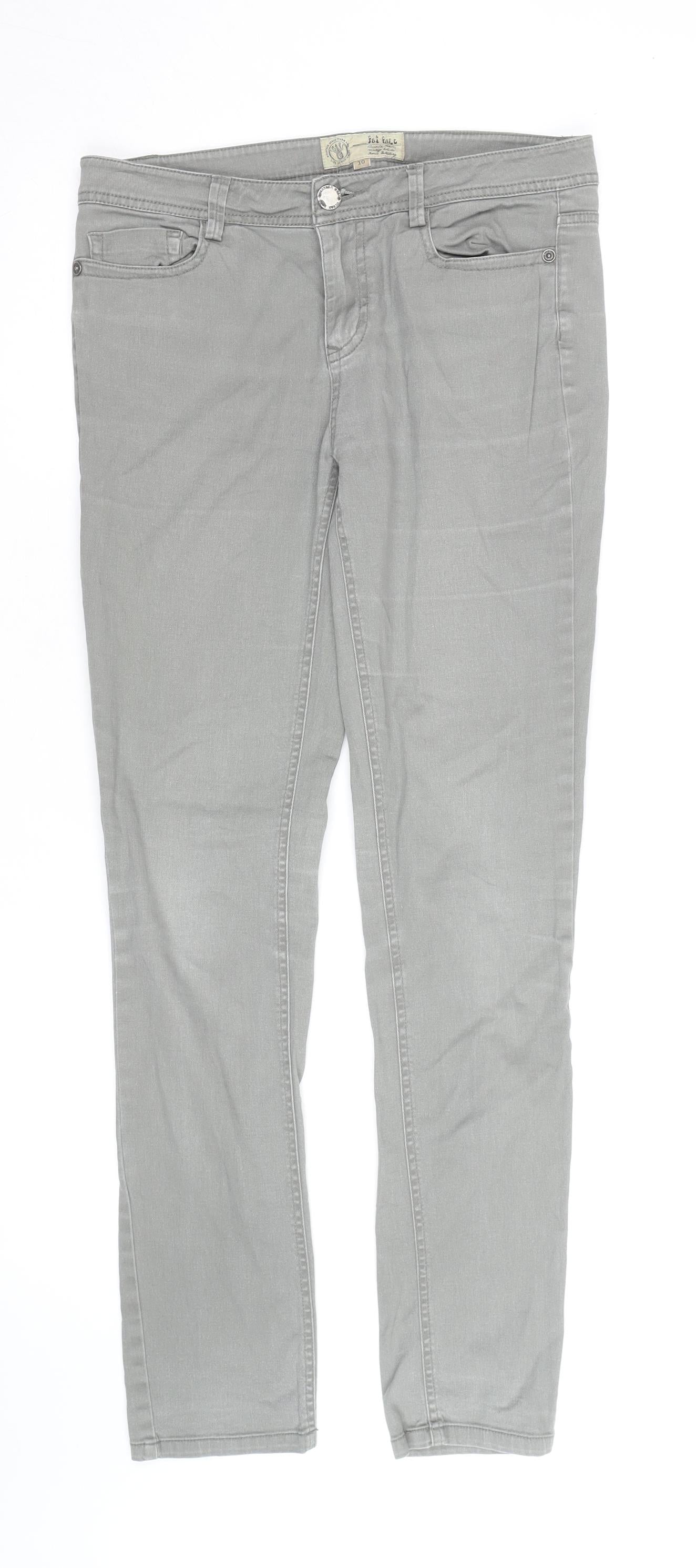 Fat Face Men's Grey Slim Fit Chino Trousers 32W Casual Cotton