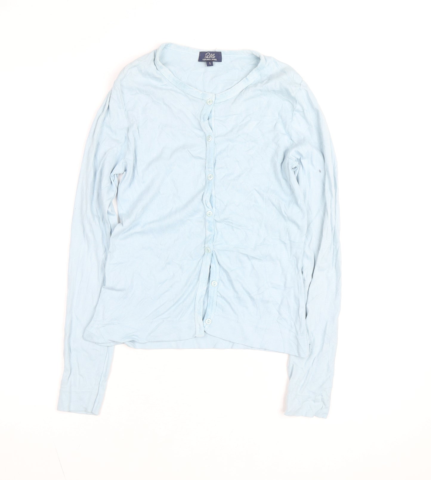 Pablo Gerard Darel Women's Blue Cotton Stretch Button-Up Top S