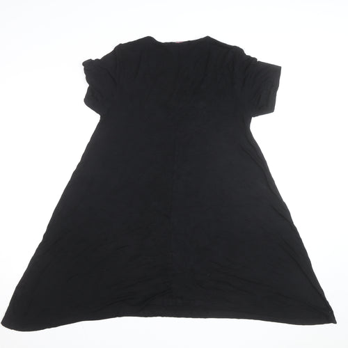 Novalee Women Black V-Neck Be Kind T-Shirt Dress Size 14