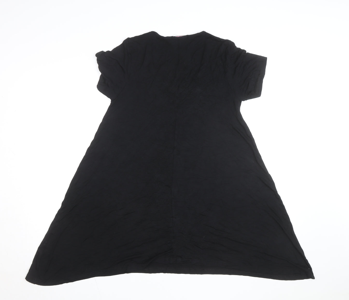 Novalee Women Black V-Neck Be Kind T-Shirt Dress Size 14