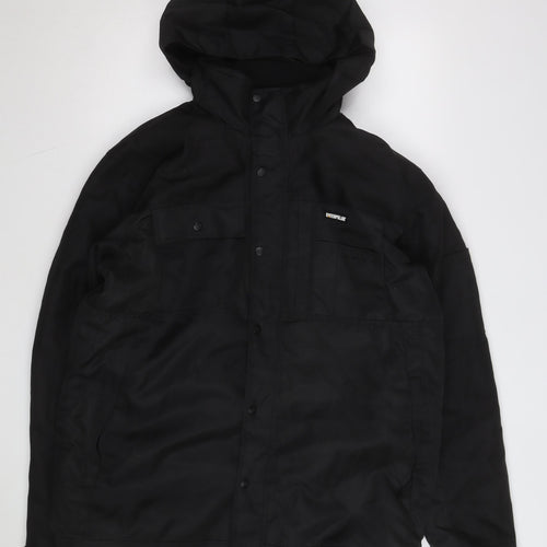 Caterpillar Men's Black Hooded Work Jacket Size L Waterproof Lined