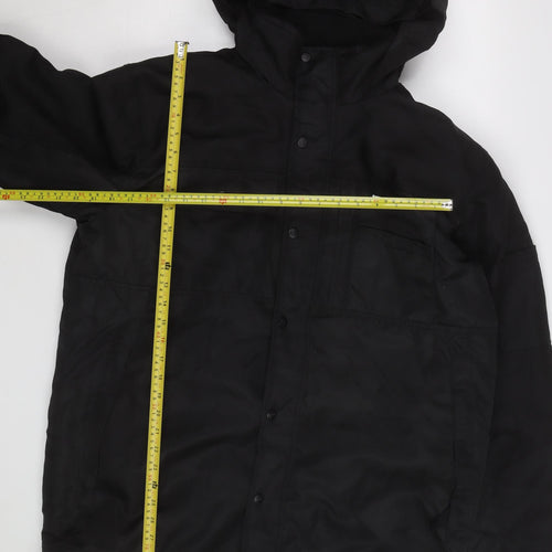 Caterpillar Men's Black Hooded Work Jacket Size L Waterproof Lined