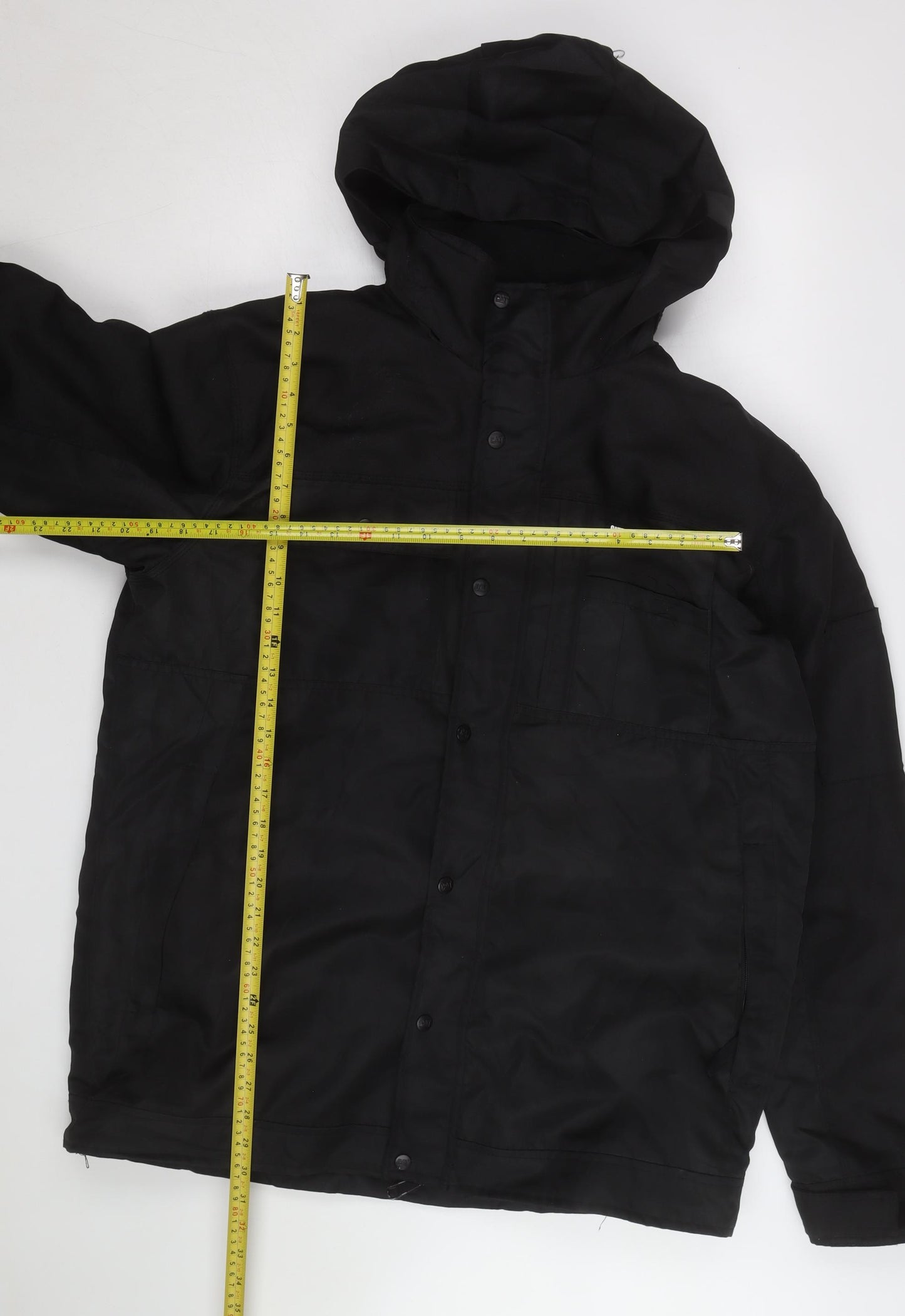 Caterpillar Men's Black Hooded Work Jacket Size L Waterproof Lined