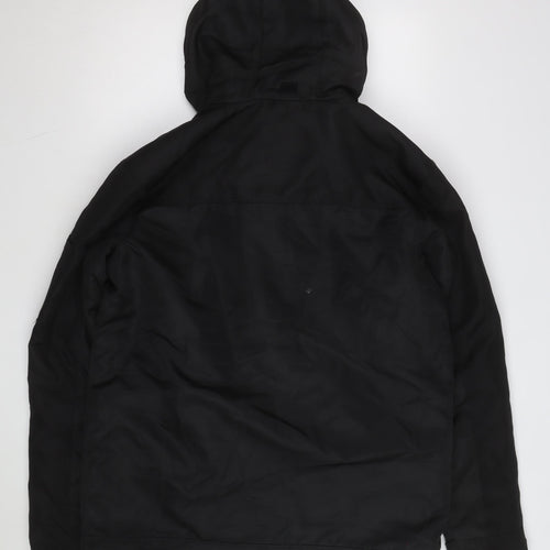 Caterpillar Men's Black Hooded Work Jacket Size L Waterproof Lined