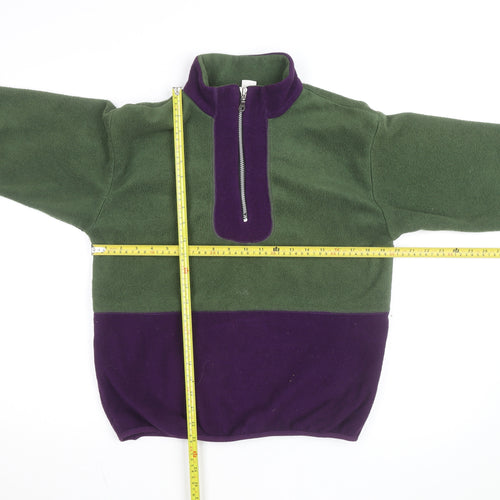 Cherry Tree Women's Green & Purple Fleece 1/2 Zip Active Jacket L