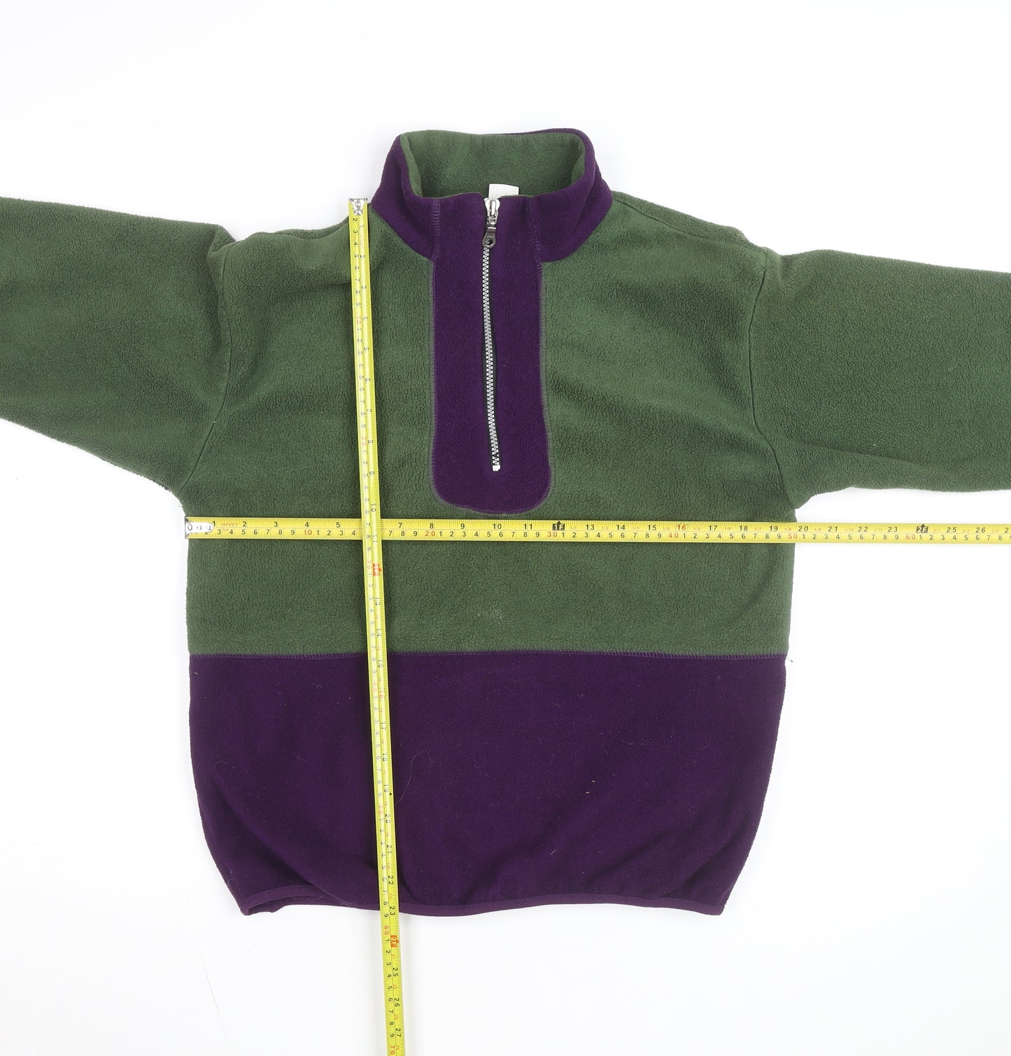 Cherry Tree Women's Green & Purple Fleece 1/2 Zip Active Jacket L