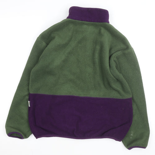 Cherry Tree Women's Green & Purple Fleece 1/2 Zip Active Jacket L