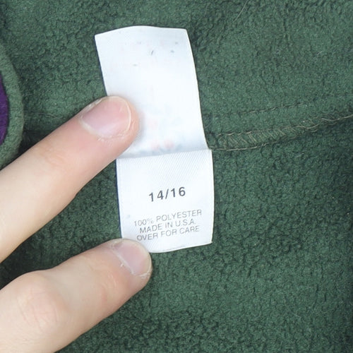 Cherry Tree Women's Green & Purple Fleece 1/2 Zip Active Jacket L