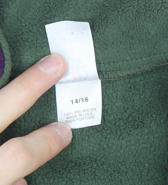 Cherry Tree Women's Green & Purple Fleece 1/2 Zip Active Jacket L