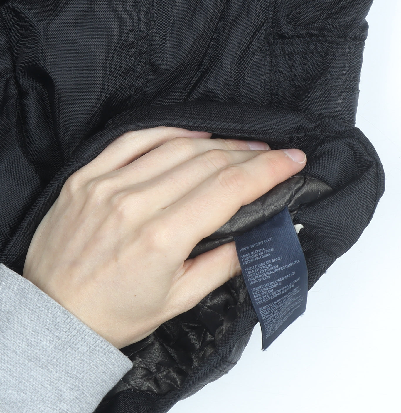 Tommy Hilfiger Men's Black XL Bomber Jacket Polyester Casual