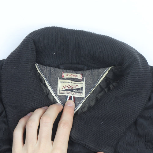 Tommy Hilfiger Men's Black XL Bomber Jacket Polyester Casual