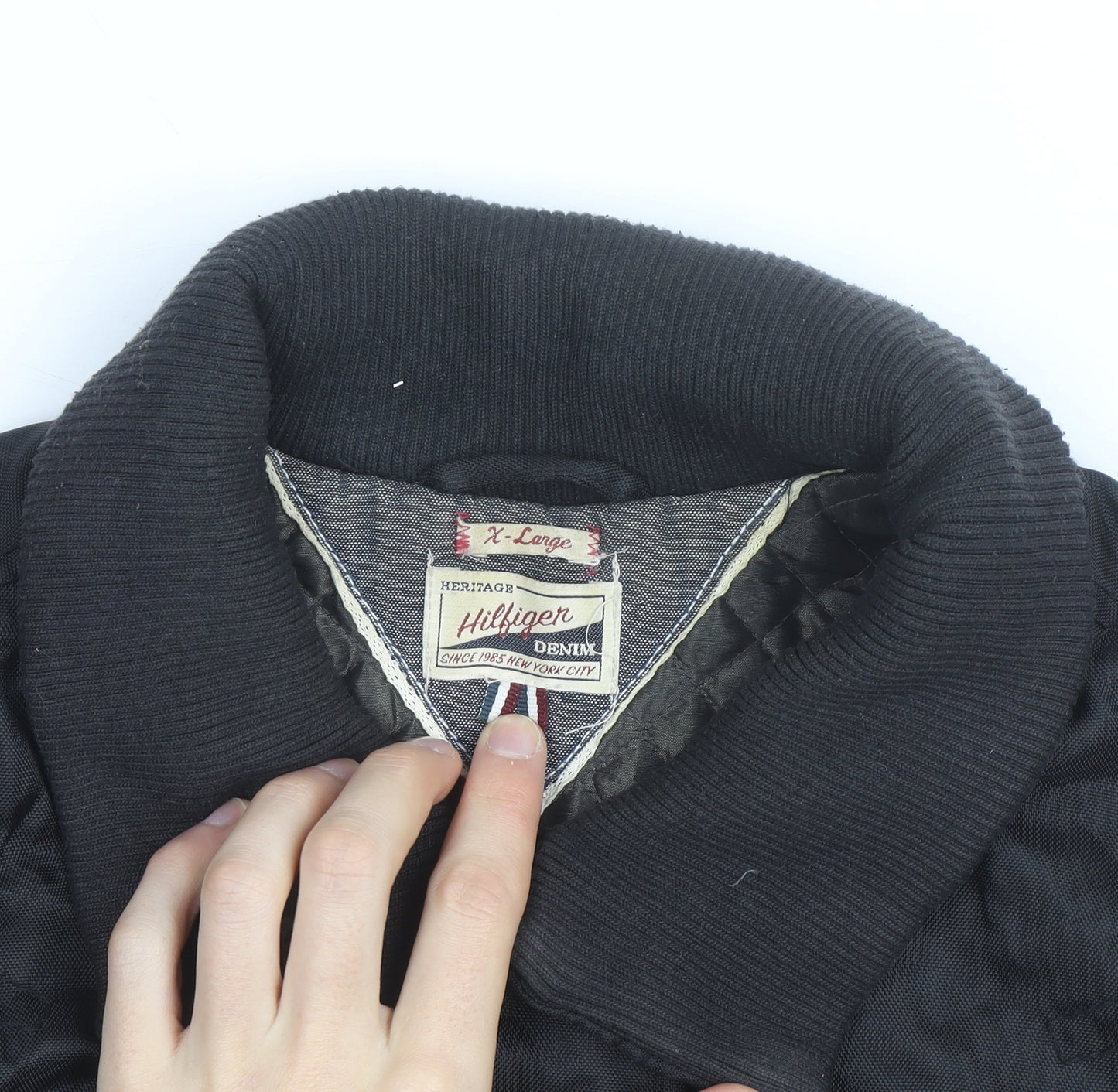 Tommy Hilfiger Men's Black XL Bomber Jacket Polyester Casual