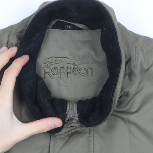 Rappson Men's Green Water Resistant Padded Parka Jacket Size 40