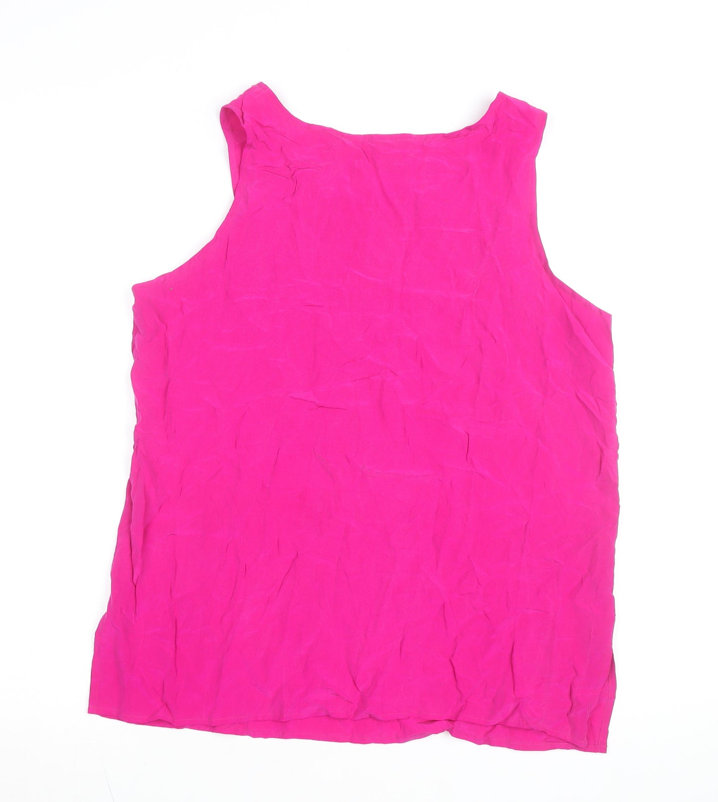 Silkage Women’s Pink Silk Sleeveless Tank Top L