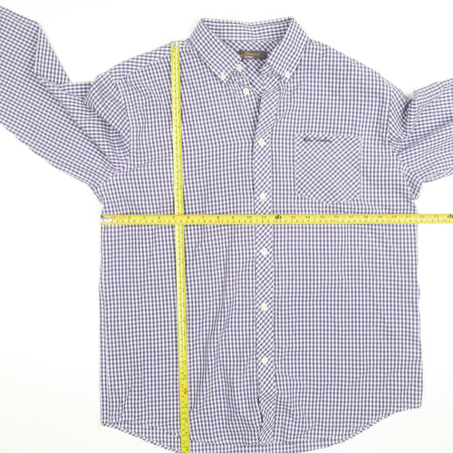 Ben Sherman Men's Blue Check Long Sleeve Button-Up Shirt Size L