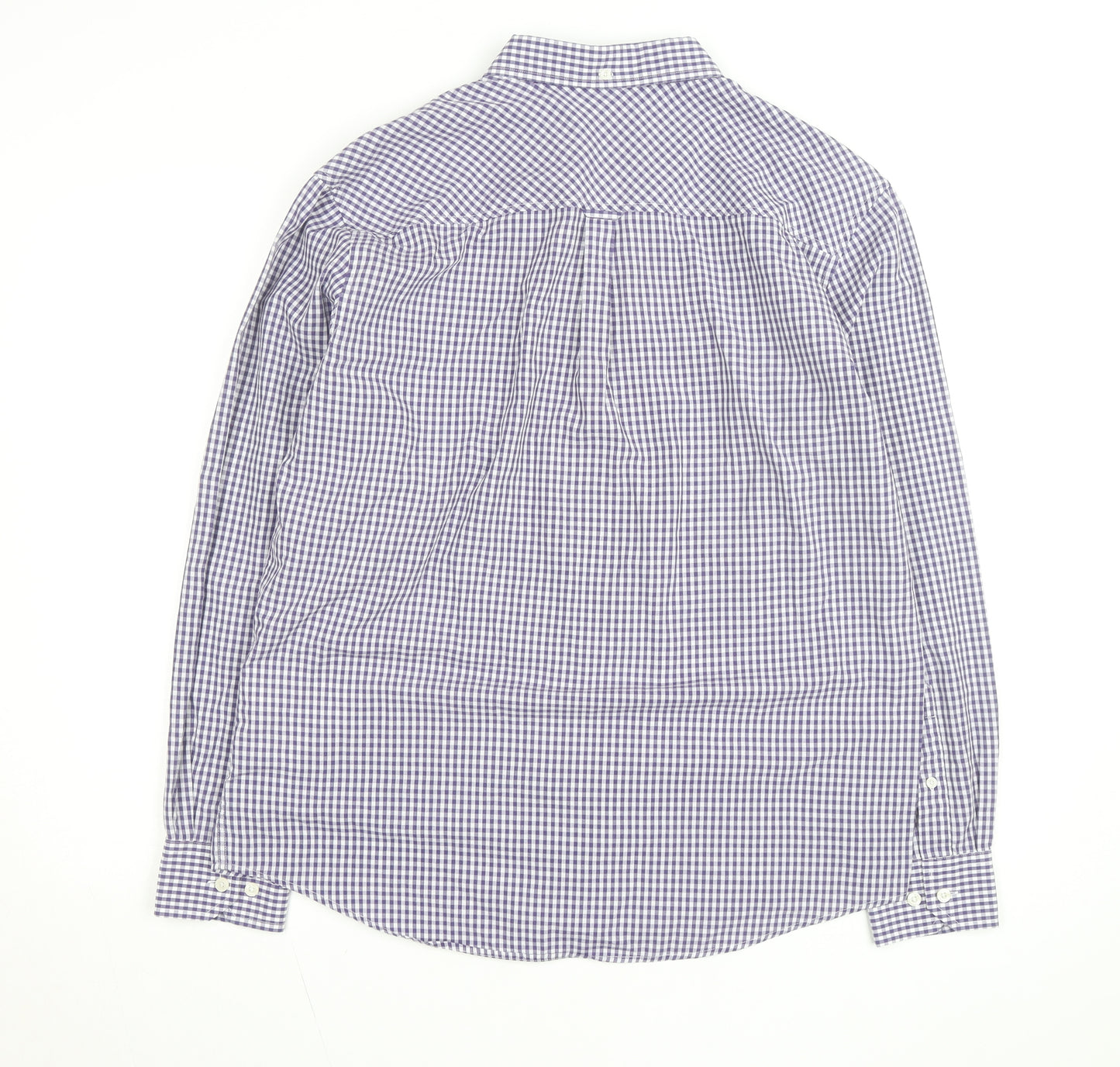 Ben Sherman Men's Blue Check Long Sleeve Button-Up Shirt Size L