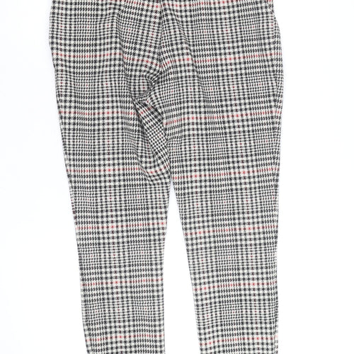 Next Women's Multicoloured Slim Fit Tapered Check Stretch Trousers Size 10