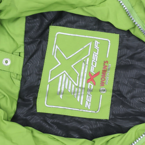 ZeroXposur Women Green Ski Jacket M Waterproof Hooded Winter Coat