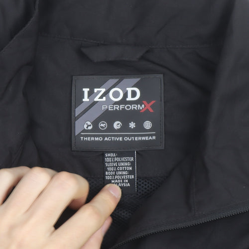 IZOD PerformX Men's Black L Windbreaker Jacket Polyester Outdoor