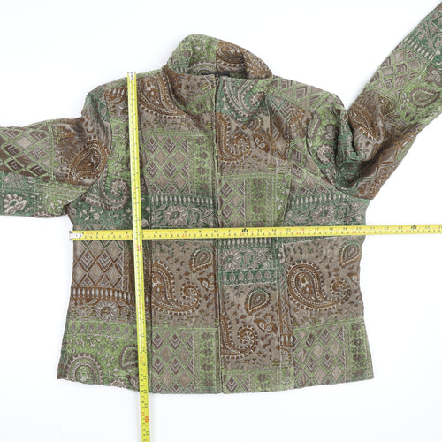 Molly & Maxx Petite Green Paisley Jacquard Jacket Women's S Classic