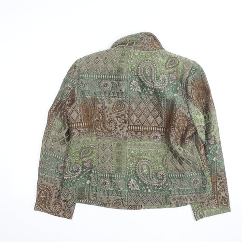 Molly & Maxx Petite Green Paisley Jacquard Jacket Women's S Classic