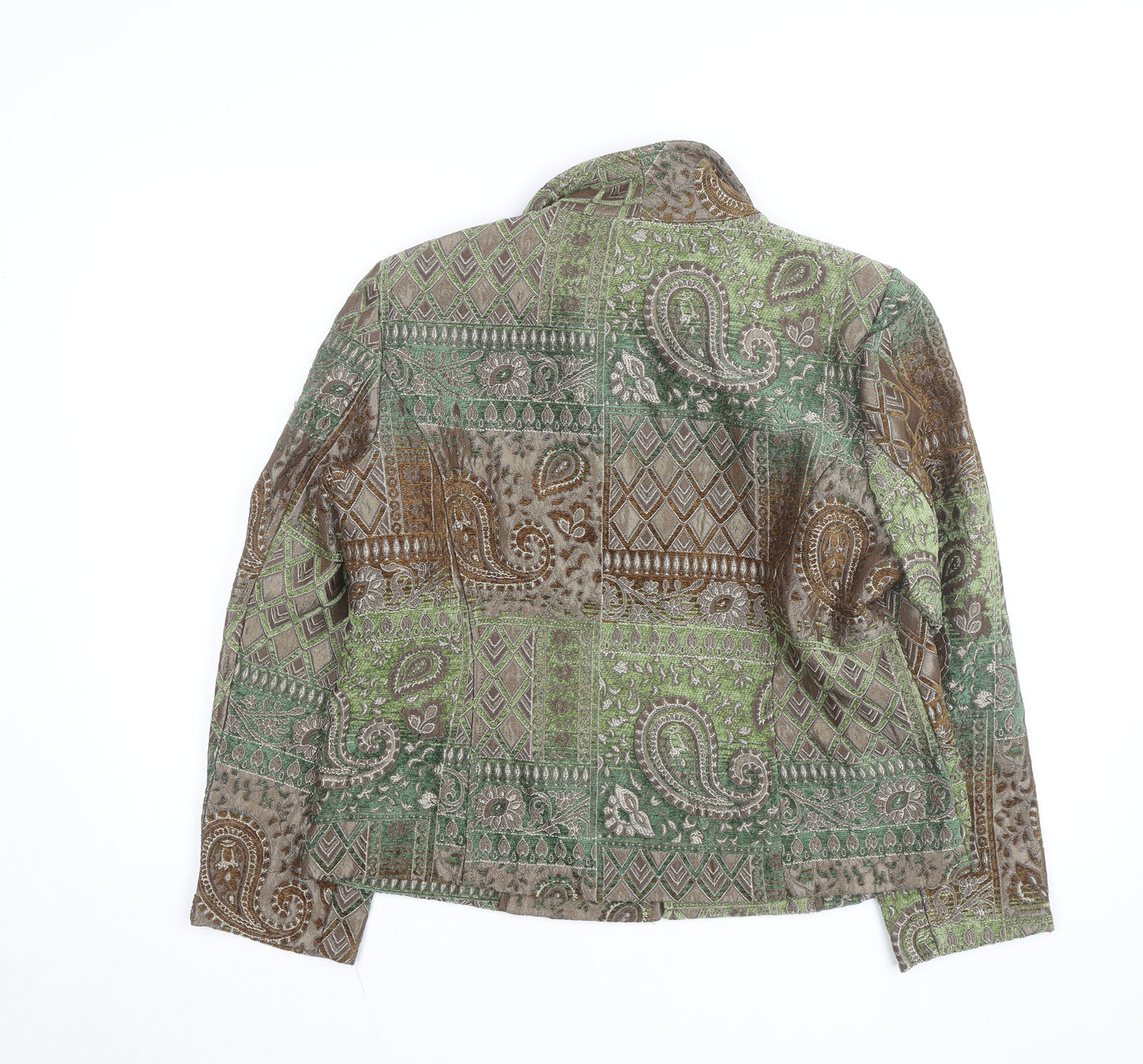 Molly & Maxx Petite Green Paisley Jacquard Jacket Women's S Classic