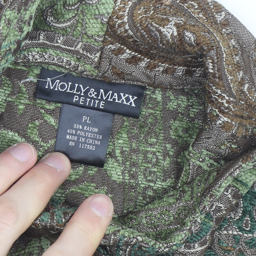 Molly & Maxx Petite Green Paisley Jacquard Jacket Women's S Classic