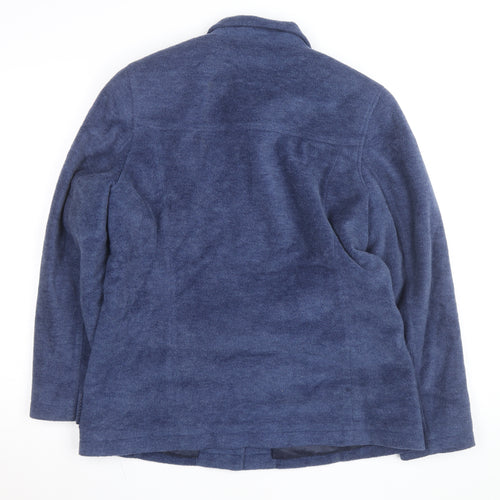 L.L. Bean Women's Blue Wool Blend Mid-Length Button Jacket Size M
