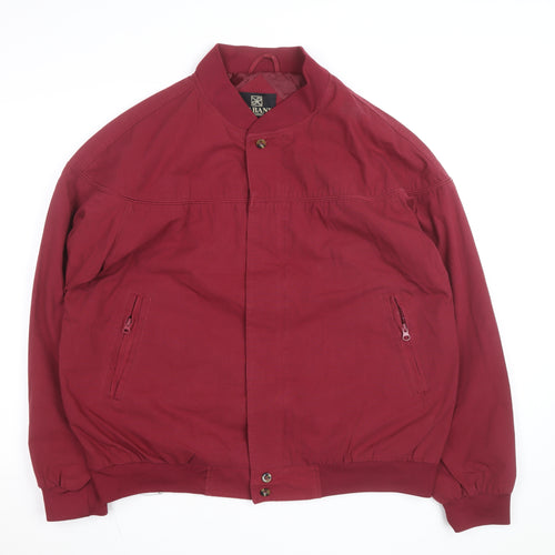 Haband Men's Red XL Bomber Jacket Polyester Cotton Casual