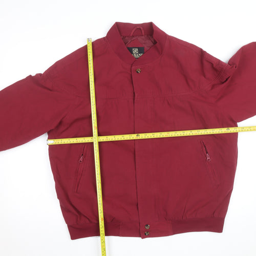 Haband Men's Red XL Bomber Jacket Polyester Cotton Casual