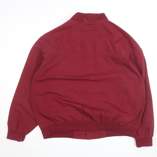 Haband Men's Red XL Bomber Jacket Polyester Cotton Casual