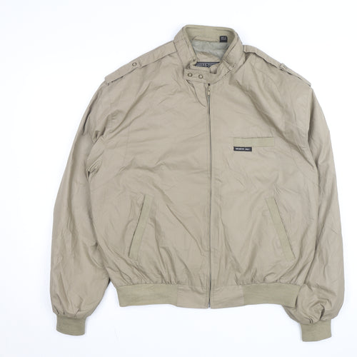 Members Only Men's Beige Bomber Jacket Size 42 Regular Vintage Style