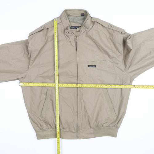 Members Only Men's Beige Bomber Jacket Size 42 Regular Vintage Style