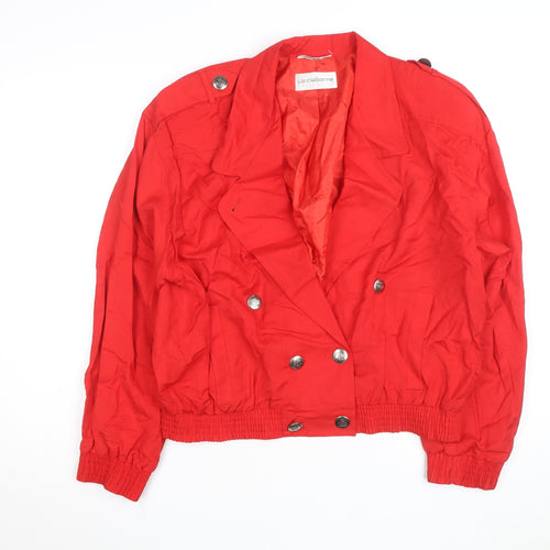 Liz Claiborne Women’s Red Linen Blend Bomber Jacket Size M Classic Style