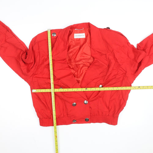 Liz Claiborne Women’s Red Linen Blend Bomber Jacket Size M Classic Style